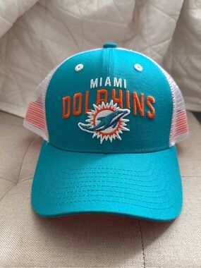 NFL Miami Dolphins Teal and Orange Trucker Hat